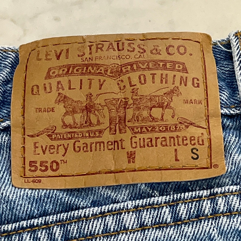 Levi's 550 VTG USA Relaxed Tapered Jeans Womens 14S Short Light Wash High Rise - Picture 13 of 14
